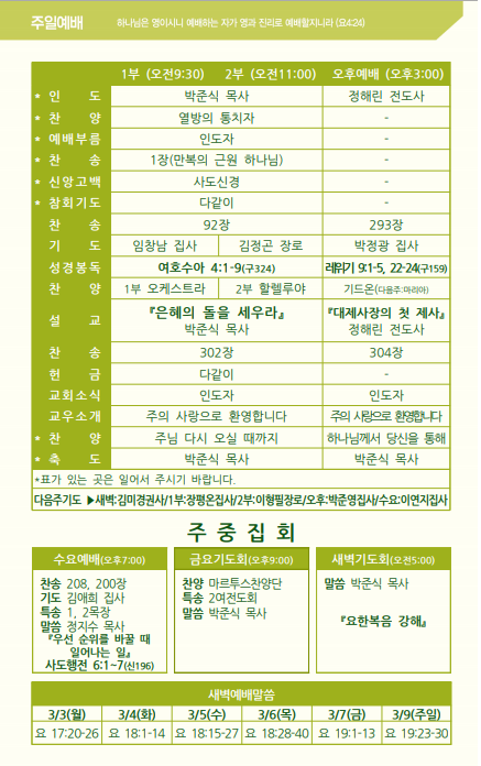 2025년 3월 2일 주보