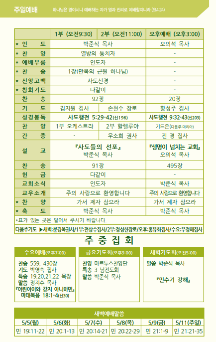 2025년 5월 4일 주보