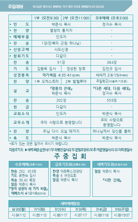 2025년 6월 29일 주보